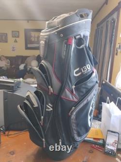 Sun Mountain C130 Golf Club Cart Bag 14-Way Black/ Red WithCover, Excellent Cond
