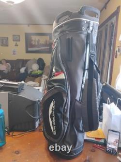 Sun Mountain C130 Golf Club Cart Bag 14-Way Black/ Red WithCover, Excellent Cond