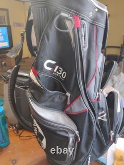 Sun Mountain C130 Golf Club Cart Bag 14-Way Black/ Red WithCover, Excellent Cond