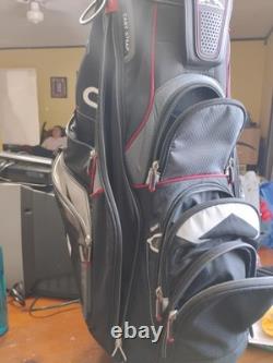 Sun Mountain C130 Golf Club Cart Bag 14-Way Black/ Red WithCover, Excellent Cond