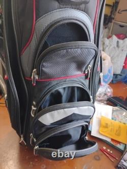 Sun Mountain C130 Golf Club Cart Bag 14-Way Black/ Red WithCover, Excellent Cond