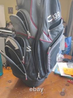 Sun Mountain C130 Golf Club Cart Bag 14-Way Black/ Red WithCover, Excellent Cond