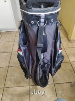 Sun Mountain C130 Golf Club Cart Bag 14-Way Black/ Red WithCover, Excellent Cond