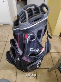 Sun Mountain C130 Golf Club Cart Bag 14-Way Black/ Red WithCover, Excellent Cond