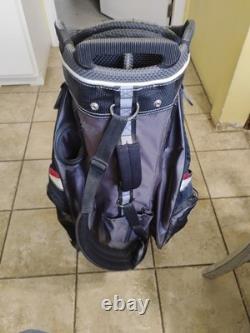 Sun Mountain C130 Golf Club Cart Bag 14-Way Black/ Red WithCover, Excellent Cond