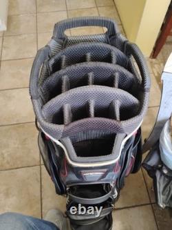 Sun Mountain C130 Golf Club Cart Bag 14-Way Black/ Red WithCover, Excellent Cond