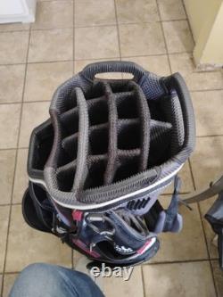 Sun Mountain C130 Golf Club Cart Bag 14-Way Black/ Red WithCover, Excellent Cond