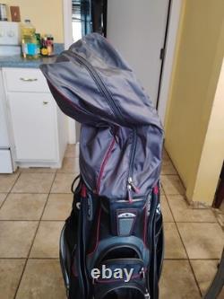 Sun Mountain C130 Golf Club Cart Bag 14-Way Black/ Red WithCover, Excellent Cond