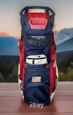 Sun Mountain C130 USA Cart Golf Bag 14-Way Club Divider Red White Blue Flag