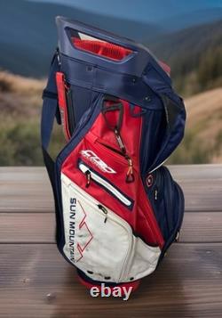 Sun Mountain C130 USA Cart Golf Bag 14-Way Club Divider Red White Blue Flag