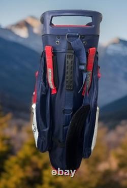 Sun Mountain C130 USA Cart Golf Bag 14-Way Club Divider Red White Blue Flag