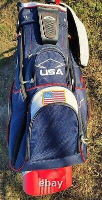 Sun Mountain Cart Golf Bag-14 Dividers- Navy Blue/White/ Red USA
