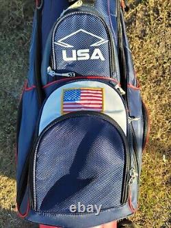 Sun Mountain Cart Golf Bag-14 Dividers- Navy Blue/White/ Red USA