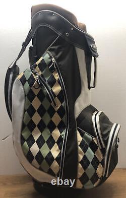 Sun Mountain S-one Golf Bag Ladies 14 Dividers Brown & Multi Colored Checker