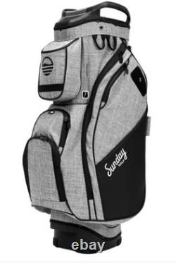 Sunday Golf Pacific Golf Cart Bag Gray Pockets 14 Way Silencer Top