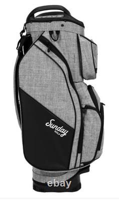 Sunday Golf Pacific Golf Cart Bag Gray Pockets 14 Way Silencer Top