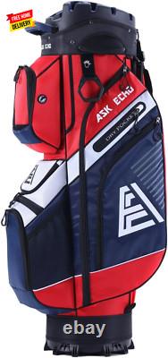 T-Lock Golf Cart Bag with 14 Way Organizer Divider Top, Premium Cart Bag with Ha