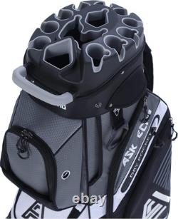 T-Lock Golf Cart Bag with 14 Way Organizer Divider Top, Premium Cart Bag with Ha