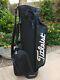Titleist Classic Cart Golf Bag Black With White Logo Rear 6-way Top Small Staff