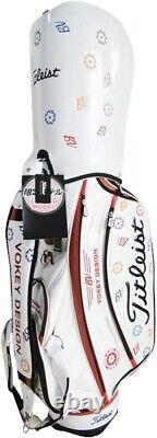 TITLEIST Golf Men's Caddy Bag PU Leather 5.5 Kg 9.5 Type White Free Shipping
