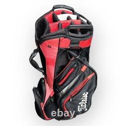 TITLEIST Lightweight Golf Bag Cart 14-Way Divided Black & Red