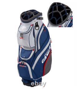 TOP-FLITE GAMER Golf Club Cart Bag Gray & Navy 14-Way Padded Divider