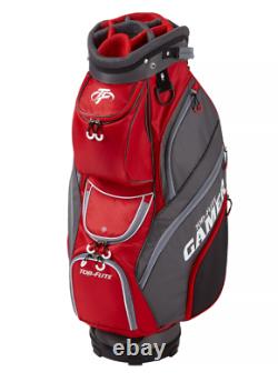 TOP-FLITE GAMER Golf Club Cart Bag Red 14-Way Padded Divider