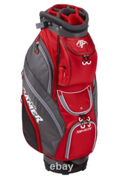 TOP-FLITE GAMER Golf Club Cart Bag Red 14-Way Padded Divider
