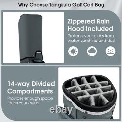 Tangkula Golf Cart Bag, 14-Way Dividers, Lightweight withCooler Bag, Rain Hood