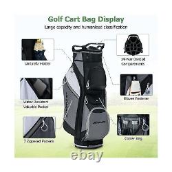 Tangkula Golf Cart Bag, Lightweight Golf Club Bag with 14-Way Dividers Top &