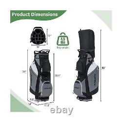 Tangkula Golf Cart Bag, Lightweight Golf Club Bag with 14-Way Dividers Top &