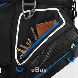 TaylorMade 8.0 14-WAY Divider Golf Cart Bag Black/White/Blue NEW! 2020