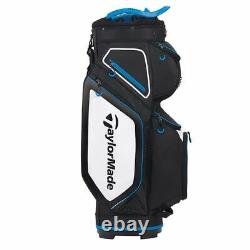 TaylorMade 8.0 14-WAY Divider Golf Cart Bag Black/White/Blue NEW! 2021