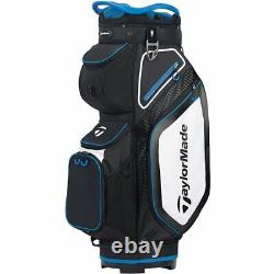 TaylorMade 8 Black White Blue Cart Golf Bag