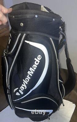 TaylorMade Cart Golf Bag 6-Divider 6-Pocket Black with Rain Cover Mens 35