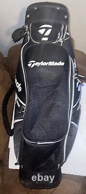 TaylorMade Cart Golf Bag 6-Divider 6-Pocket Black with Rain Cover Mens 35