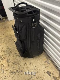 TaylorMade Cart Golf Bag Black Nylon Divider System Multiple Pockets