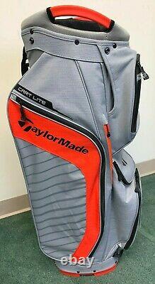 TaylorMade Cart Lite Golf Bag NEW 14 Way Top Graydark Blood Orange