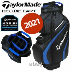 TaylorMade Deluxe 14-WAY Trolley/Cart Golf Bag Black/Blue NEW! 2021