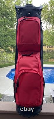 TaylorMade Golf 2023 Classic Cart Bag Black/Red Valuables Pouch Putter Well