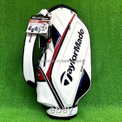 TaylorMade Golf Auth-Tech Cart Bag 9.5 x 47 inch 5-way White / Navy / Red 2024