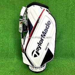 TaylorMade Golf Auth-Tech Cart Bag 9.5 x 47 inch 5-way White / Navy / Red 2024