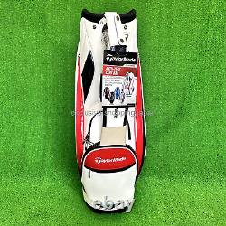 TaylorMade Golf Auth-Tech Cart Bag 9.5 x 47 inch 5-way White / Navy / Red 2024