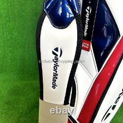 TaylorMade Golf Auth-Tech Cart Bag 9.5 x 47 inch 5-way White / Navy / Red 2024