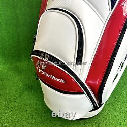 TaylorMade Golf Auth-Tech Cart Bag 9.5 x 47 inch 5-way White / Navy / Red 2024