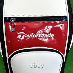 TaylorMade Golf Auth-Tech Cart Bag 9.5 x 47 inch 5-way White / Navy / Red 2024