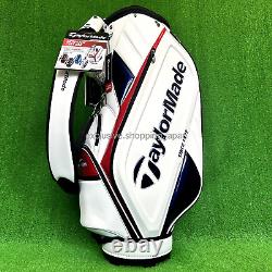 TaylorMade Golf Auth-Tech Cart Bag 9.5 x 47 inch 5-way White / Navy / Red 2024