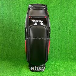 TaylorMade Golf Auth-tech Cart Bag 9 x 47in 4-way Men's 2025 Model Black / Red