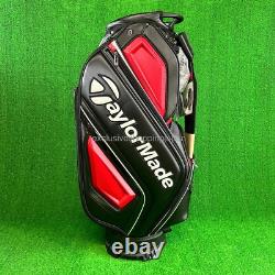 TaylorMade Golf Auth-tech Cart Bag 9 x 47in 4-way Men's 2025 Model Black / Red