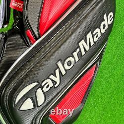 TaylorMade Golf Auth-tech Cart Bag 9 x 47in 4-way Men's 2025 Model Black / Red